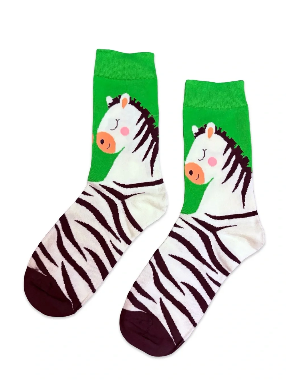 Zebra Novelty Crew Socks One Size Fits Most